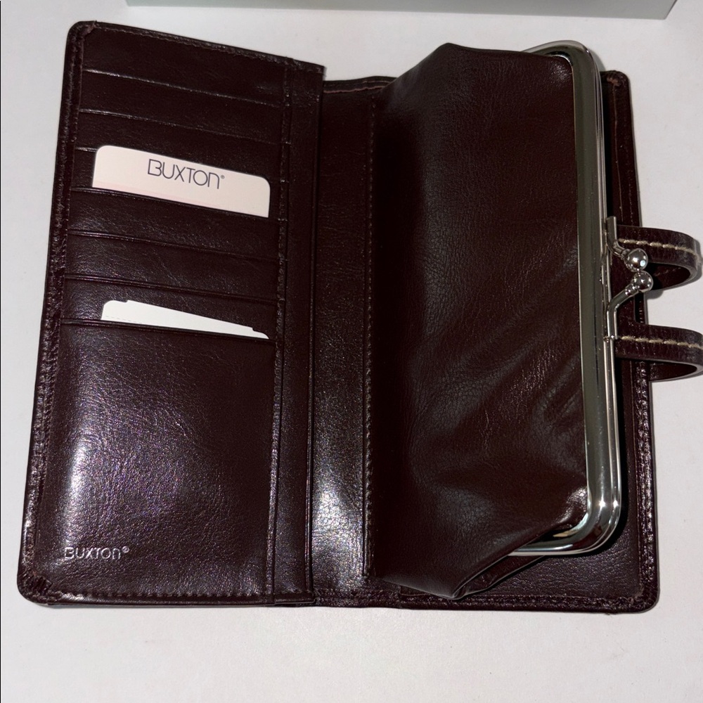 Buxton Dark Brown Leather Wallet - Picture 3 of 7
